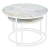 Набор кофейных столиков Tango бежевый мрамор с белыми ножками, 2шт RF 0352