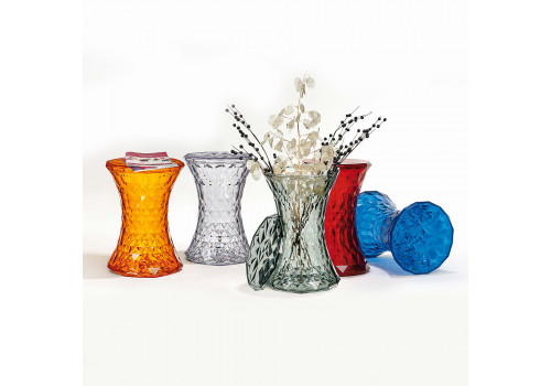 Стул-пуф Stone прозрачный синий