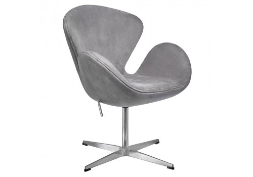 Кресло SWAN STYLE CHAIR серый, искусственная замша