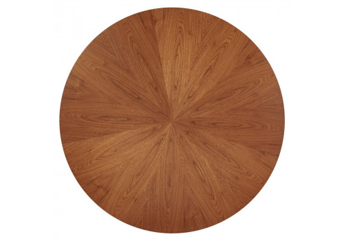 Стол Liverpool диам.110см, шпон орех лучевой набор, с хромированными ножками