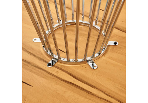 Стол Liverpool диам.110см, шпон орех лучевой набор, с хромированными ножками