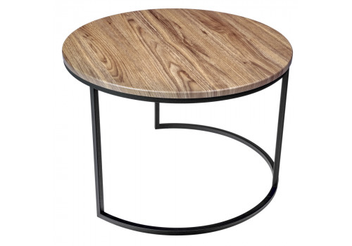 Набор кофейных столиков Tango орех и серый мрамор с чёрными ножками, 2шт