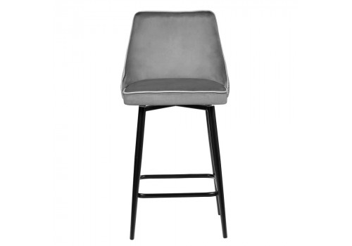 Стул полубарный Dave серый с жаккардом, с поворотным механизмом
