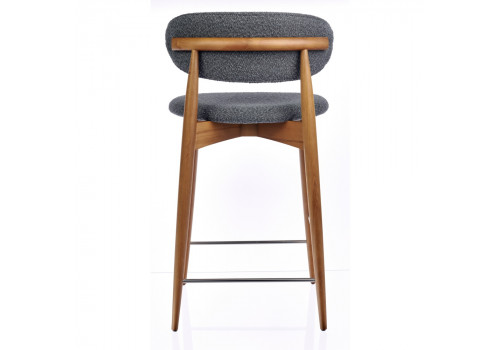 Стул полубарный Lucas тёмно-серый букле с ножками цвета орех