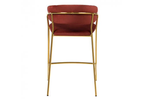 Стул полубарный Turin терракотовый с золотыми ножками