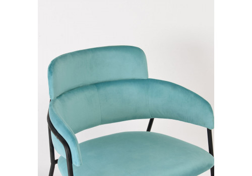 Стул Napoli светло-бирюзовый с чёрными ножками