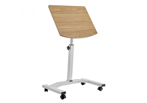 Стол многофункциональный на колёсах, 48x40 см, «РОЛЕТ», 1 ножка, регул.высота, мдф, металл, св. дерево, белый