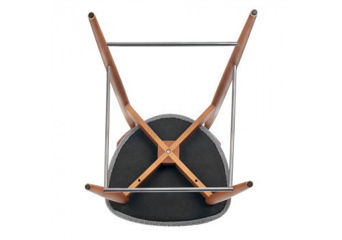 Стул полубарный Lucas светло-серый букле, ножки цвета орех