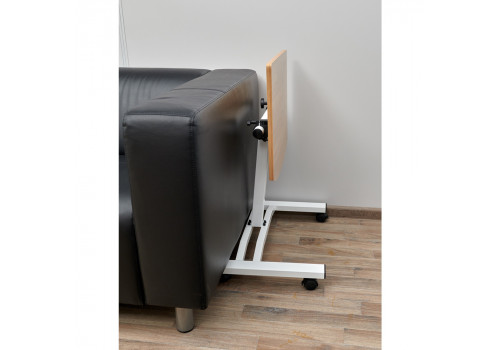 Стол многофункциональный на колёсах, 48x40 см, «РОЛЕТ», 1 ножка, регул.высота, мдф, металл, св. дерево, белый