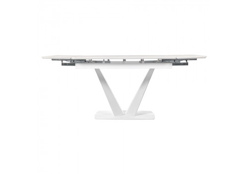 Стол Vito раскладной 120-184x80x75см, керамогранит белый мрамор, белый