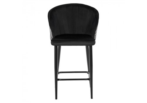 Стул полубарный Paola чёрный с жаккардом