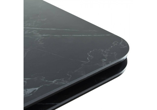 Стол Arthur раскладной 120-184x80x75см, керамогранит чёрный мрамор Greys Black, чёрный