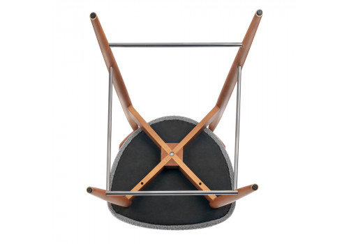 Стул полубарный Lucas светло-серый букле с ножками цвета орех