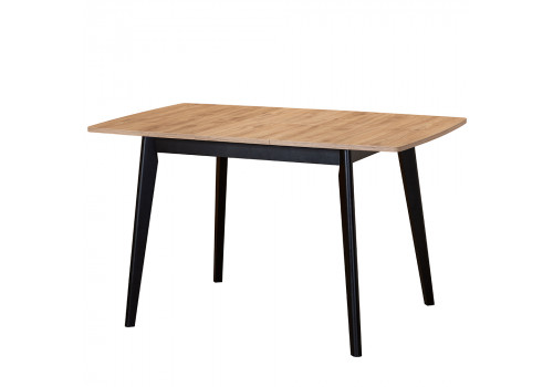 Стол Oslo раскладной 100-130x80x76см, Дуб Навара структурное, чёрный