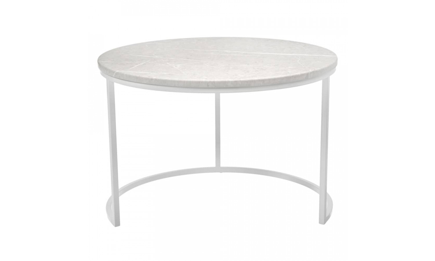 Набор кофейных столиков Tango бежевый мрамор с белыми ножками, 2шт