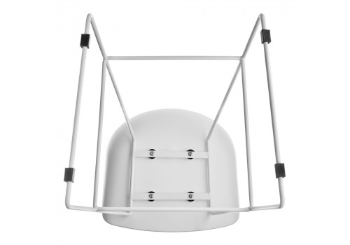 Стул полубарный Neo белый с белыми ножками