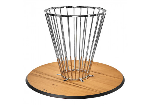 Стол Liverpool диам.110см, шпон орех лучевой набор, с хромированными ножками