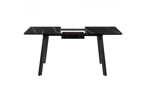 Стол Dublin раскладной 120-160х80х75 чёрный мрамор с чёрными ножками