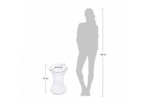 Стул-пуф Stone прозрачный