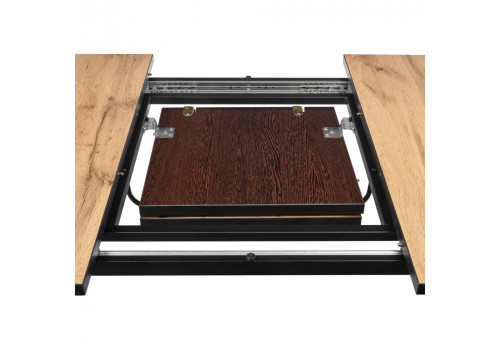 Стол Dublin раскладной 120-160х80х75 Дуб Вотан, чёрные ножки