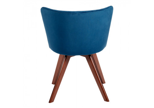 Стул Bella синий, темный орех