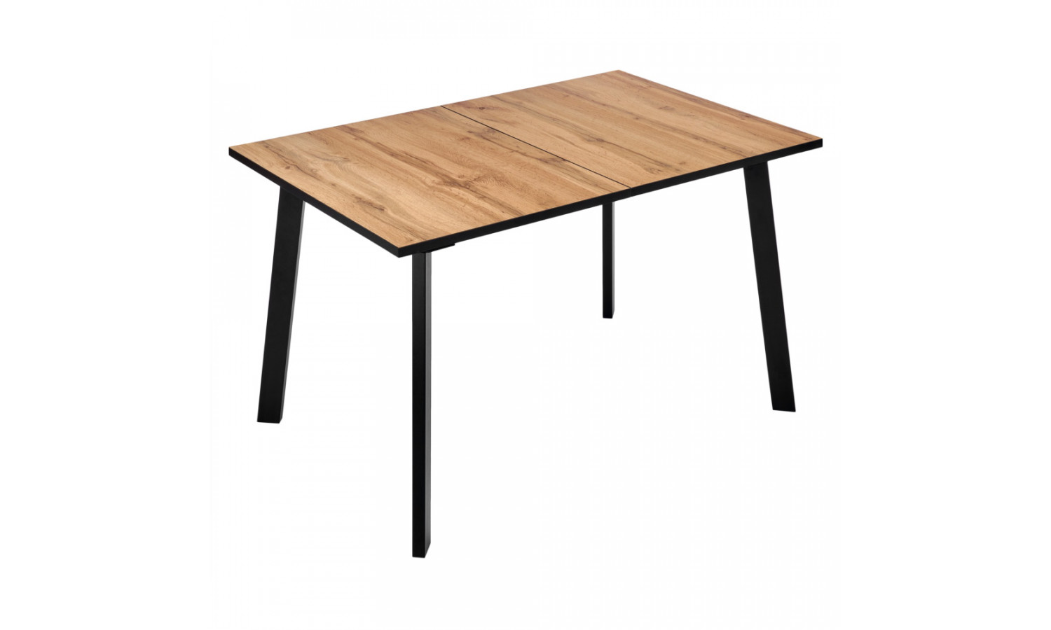 Стол Dublin раскладной 120-160х80х75 Дуб Вотан, чёрные ножки