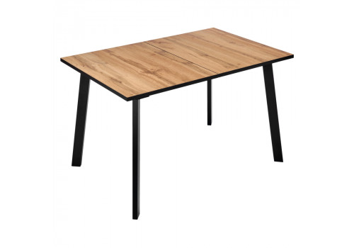 Стол Dublin раскладной 120-160х80х75 Дуб Вотан, чёрные ножки