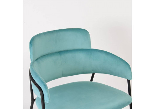 Стул Napoli светло-бирюзовый с чёрными ножками