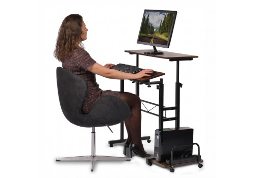 Стол многофункциональный Shuttle 80х58х80-130см, темное дерево, чёрный