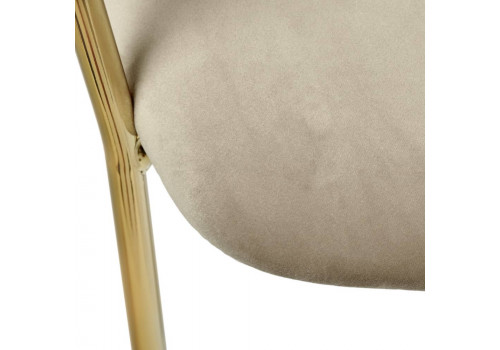 Стул полубарный Turin латте с золотыми ножками
