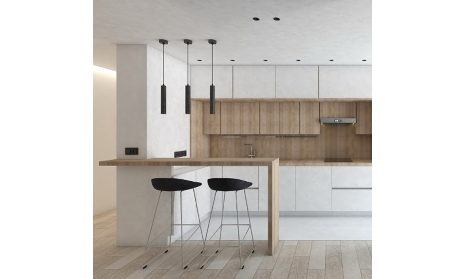 Стул полубарный Neo чёрный с хромированными ножками