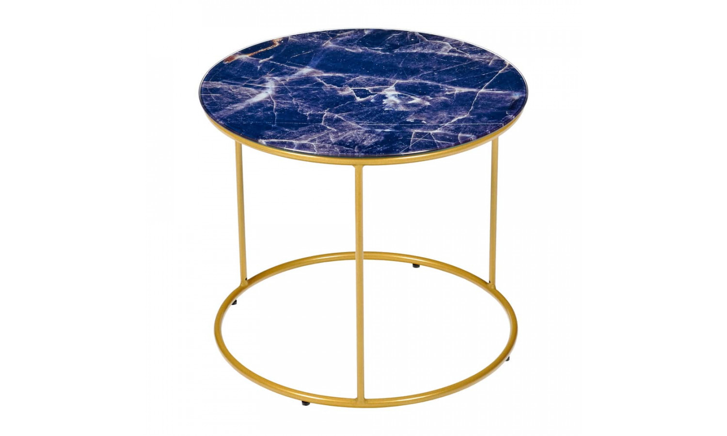 Набор кофейных столиков Tango темно-синий с ножками матовое золото, 2шт