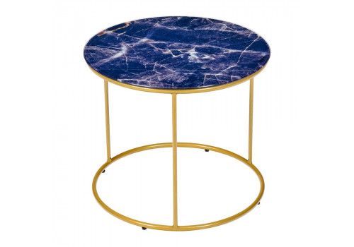 Набор кофейных столиков Tango темно-синий с ножками матовое золото, 2шт