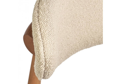 Стул Lucas латте букле с ножками цвета орех