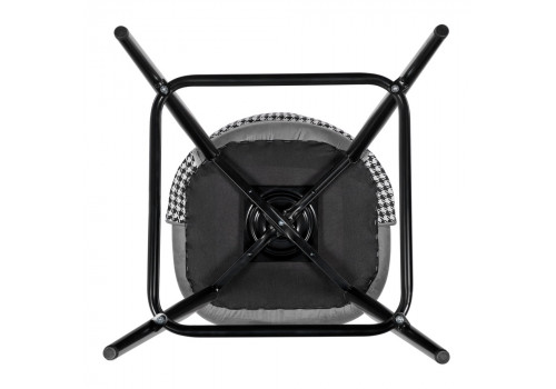 Стул полубарный Leo тёмно-серый с жаккардом, с поворотным механизмом