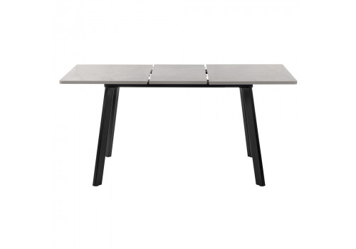 Стол Dublin раскладной 120-160х80х75 серый мрамор с чёрными ножками