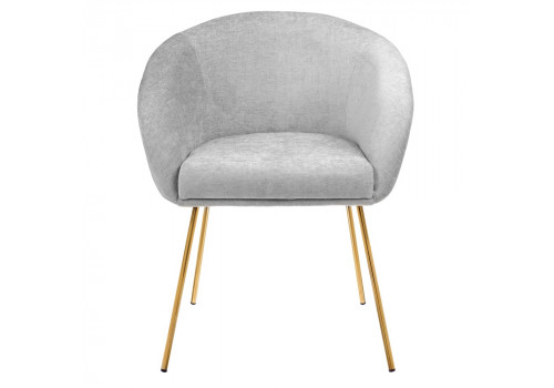 Стул-полукресло Martin серый шенилл с золотыми ножками