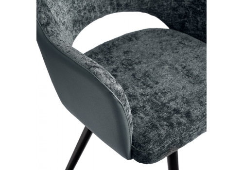 Стул Bruno серый шенилл с экокожей с поворотным механизмом