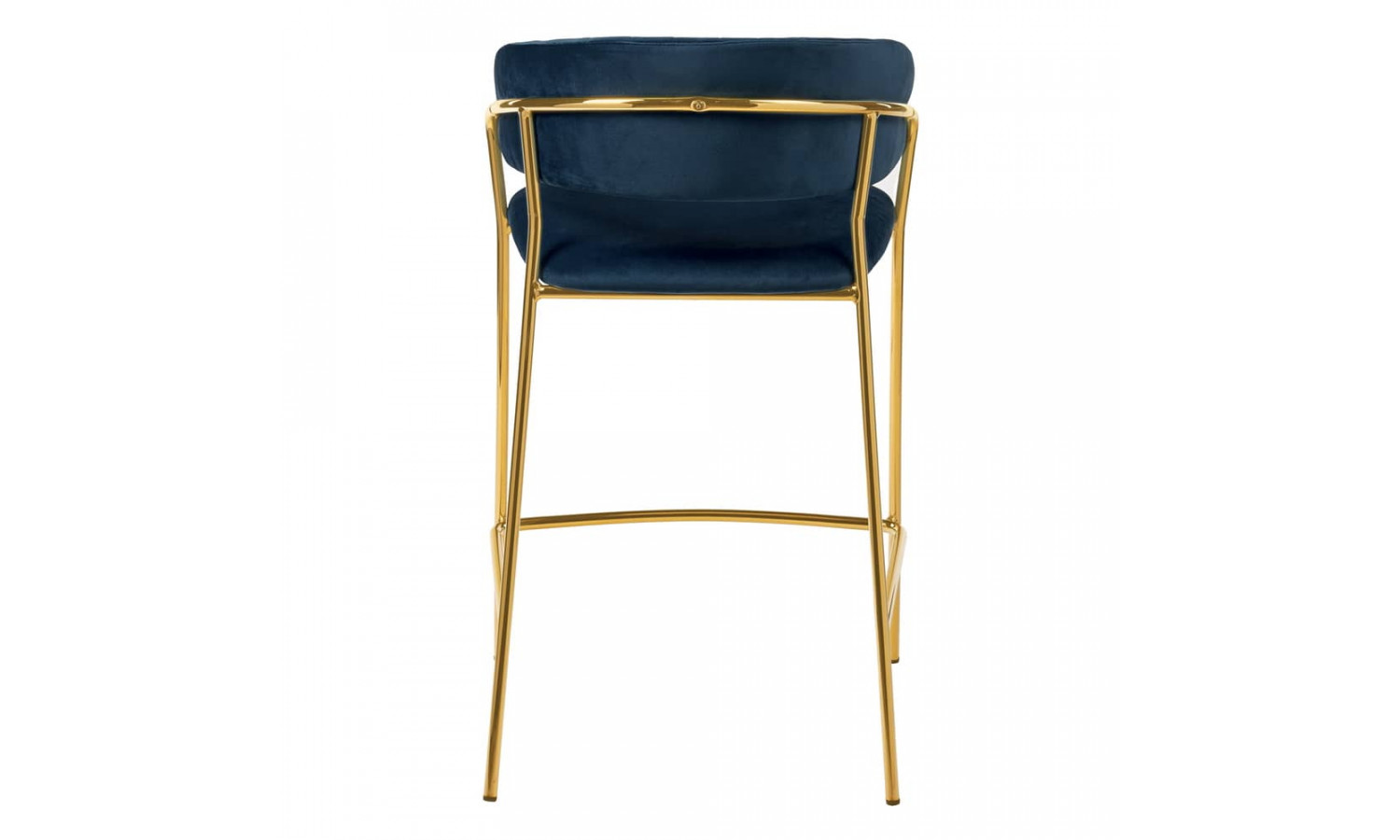 Стул полубарный Turin синий с золотыми ножками
