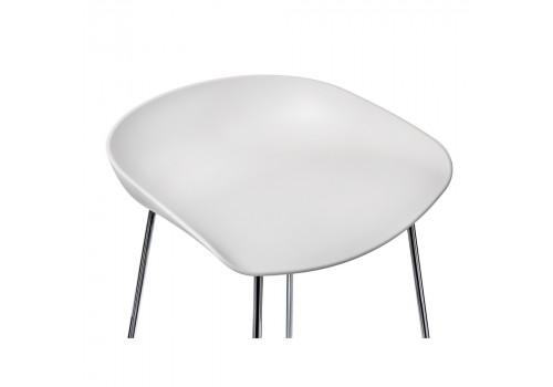 Стул полубарный Neo белый с хромированными ножками