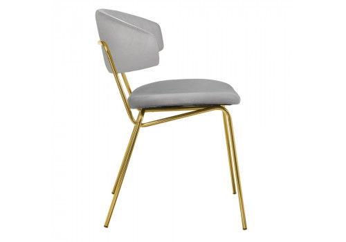 Стул Elle серый с золотыми ножками
