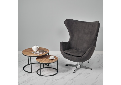 Кресло EGG STYLE CHAIR графит, искусственная замша