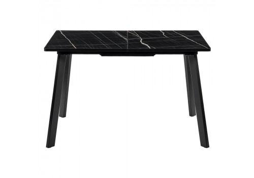 Стол Dublin раскладной 120-160х80х75 чёрный мрамор с чёрными ножками