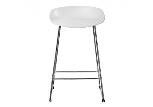 Стул полубарный Neo белый с хромированными ножками