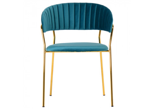 Стул Turin бирюзовый с золотыми ножками