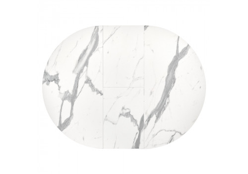 Стол Rudolf круглый раскладной 90-120x90x75см, белый мрамор, белый