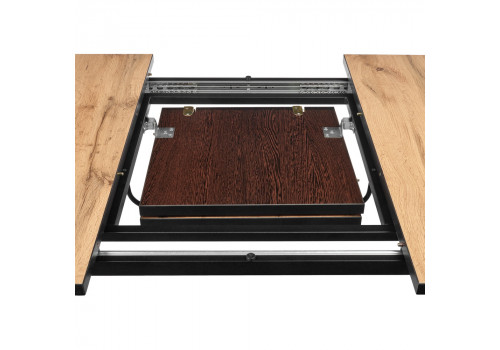 Стол Dublin раскладной 120-160х80х75 Дуб Вотан с чёрными ножками