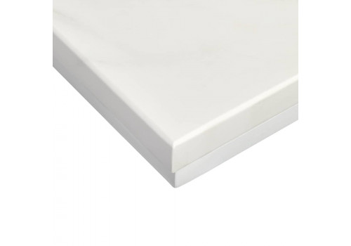 Придиванный столик Loft 50x30см, белый мрамор с белыми ножками