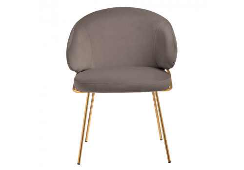 Стул-полукресло Emil латте с золотыми ножками