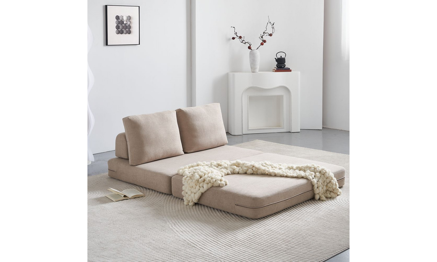 Диван Флекс двухместный раскладной бежевый – Bradex home